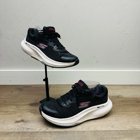 Skechers Go Walk Max Cushioning Black Pink Sneakers Women’s Size 7.5 - Picture 1 of 11
